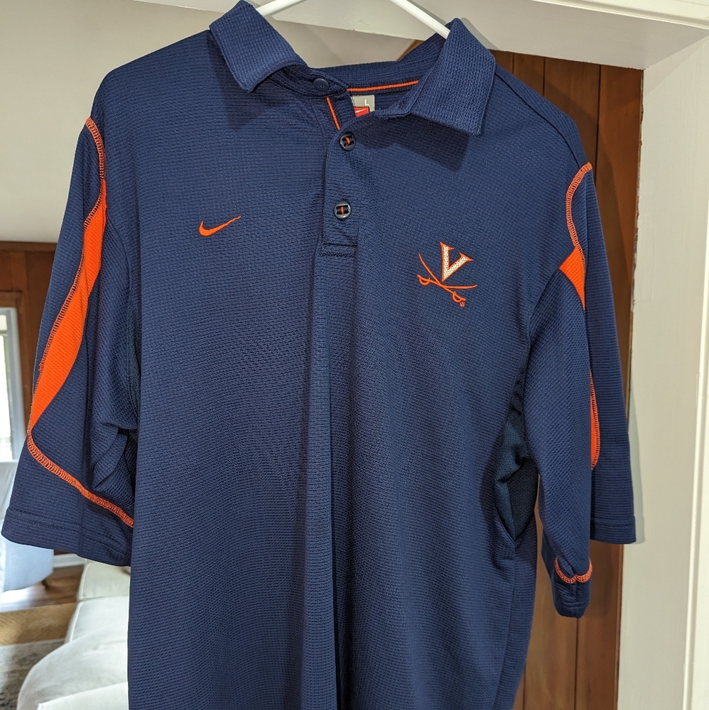 Virginia Cavaliers NikeFit Polo, Men's Navy Large 